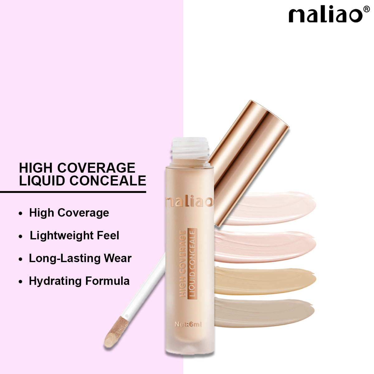 Maliao High Coverage Liquid Concealer - Flawless Camouflage for Perfect Skin